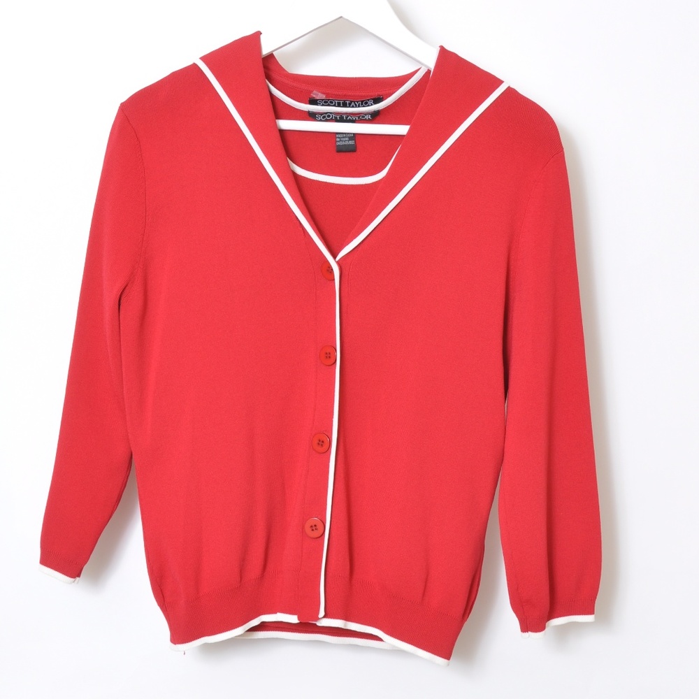 CARDIGAN SCOTT TAYLOR VINTAGE 2PC SET